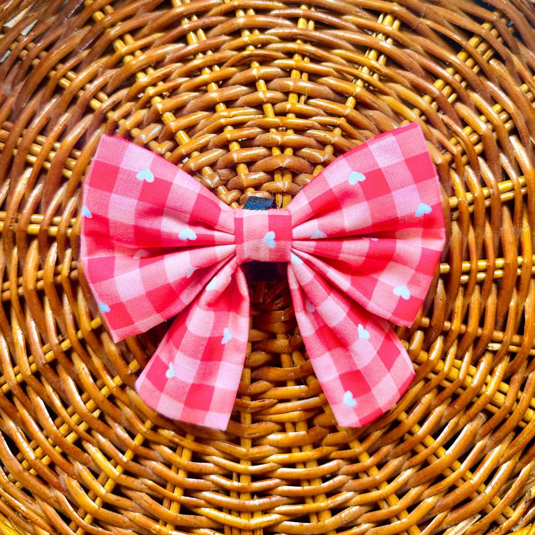 Red Checked Sailor Bows for cats and Dogs