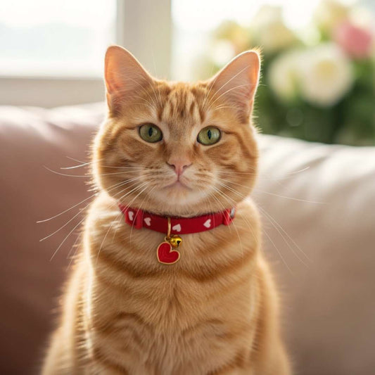 Red hearts Cat Collar from Wags4Whiskers Pet Accessories Store India