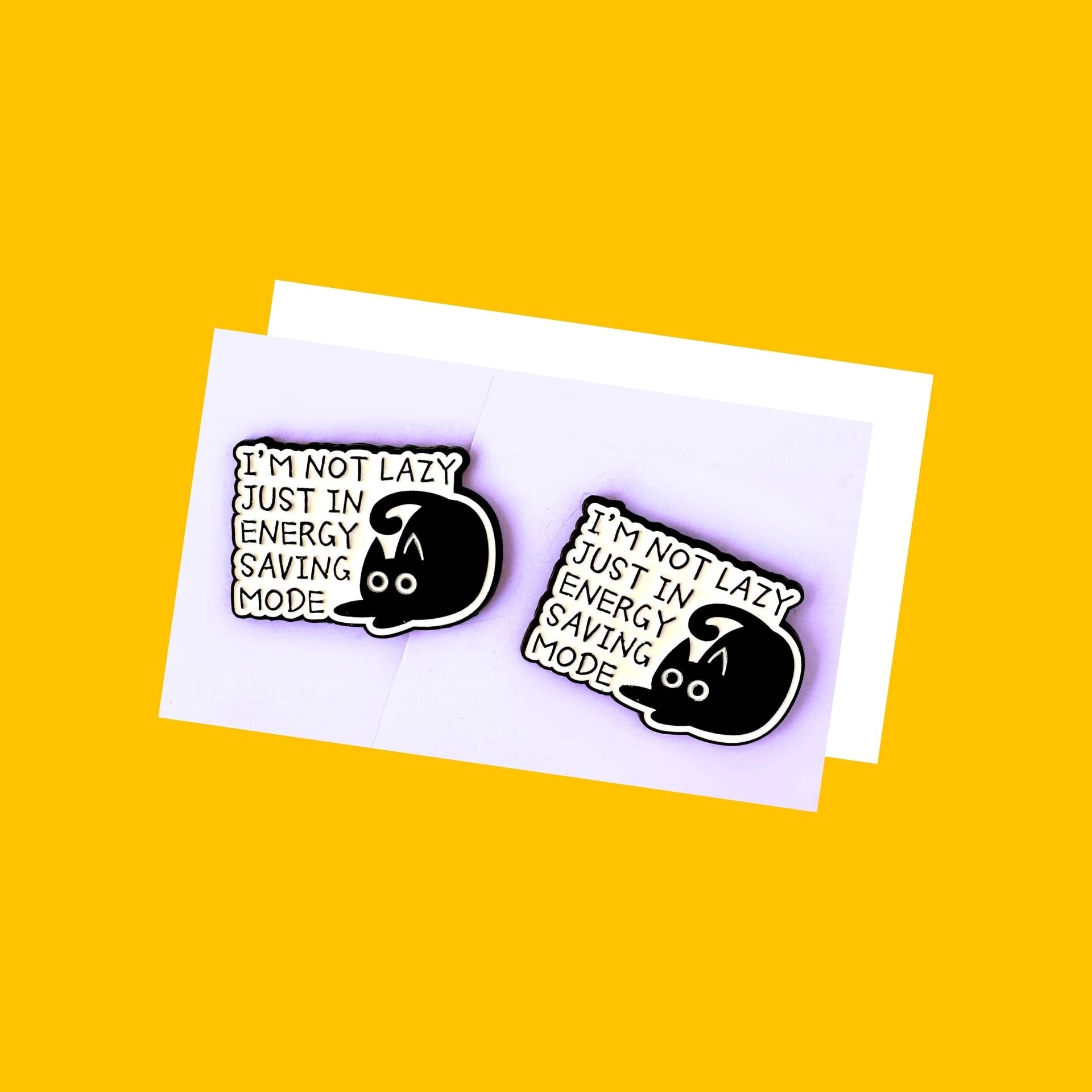 I'm not lazy cat enamel pin india from Wags4Whiskers Pet Store