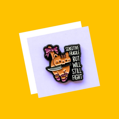 Cat Enamel Pins Brooch - I Fight You