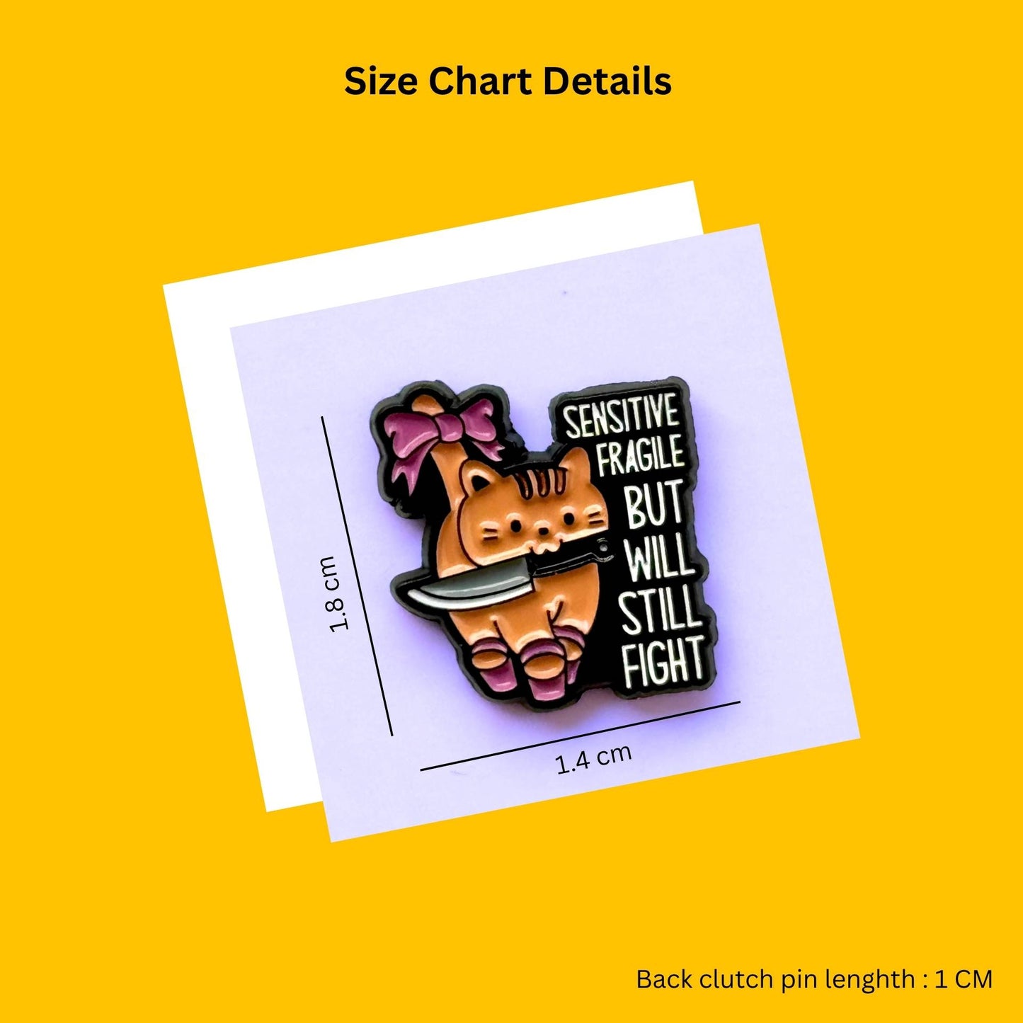Cat Enamel Pins Brooch - I Fight You