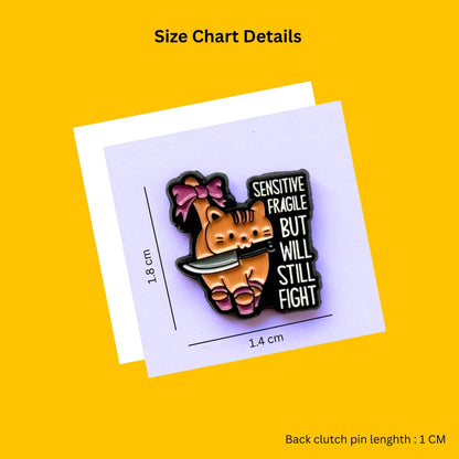 Cat Enamel Pins Brooch - I Fight You