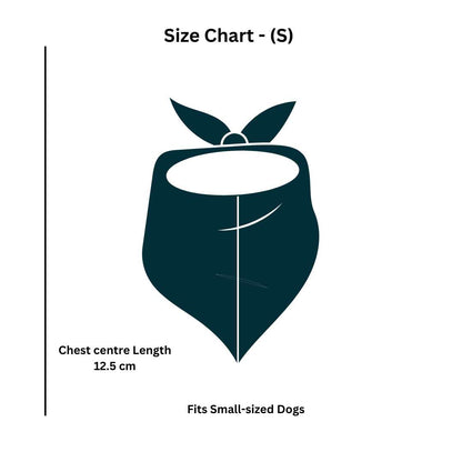 size chart for dog bandanas from Wags4Whiksers Pet Accessories Store India