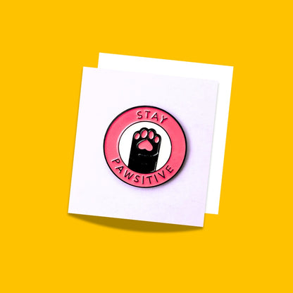 Stay Pawsitive Pet Enamel Pins from Wags4Whiskers Pet Supplies Store Online India