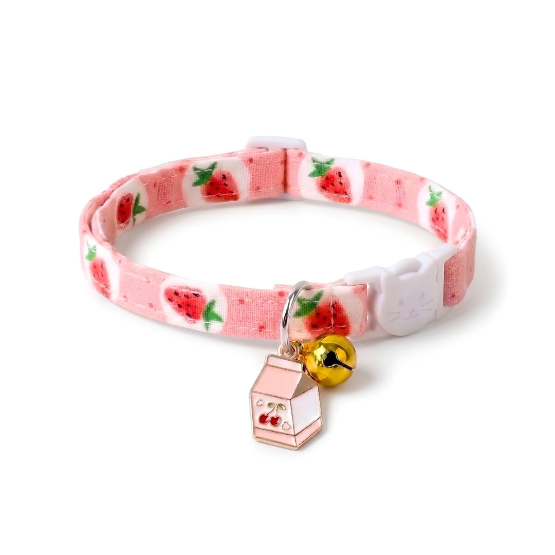 Strawberry Cat Collar with bell from Wags4Whiskers Pet Supplies India