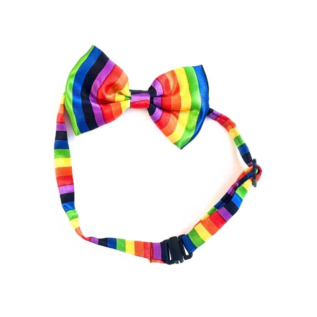 Cat Bow Tie - Rainbow Stripes