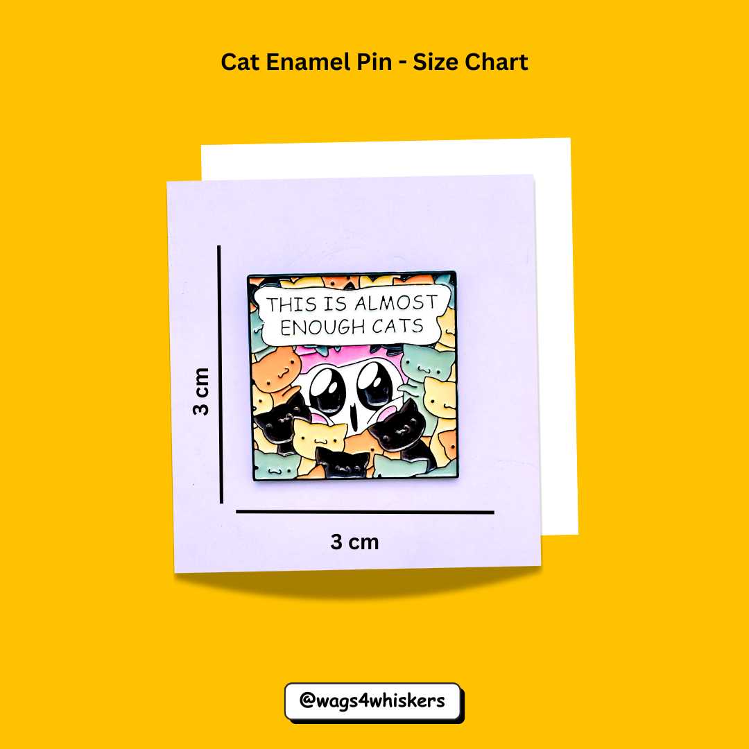 Cat Enamel Pin_Size Chart_Wags4Whiskers India