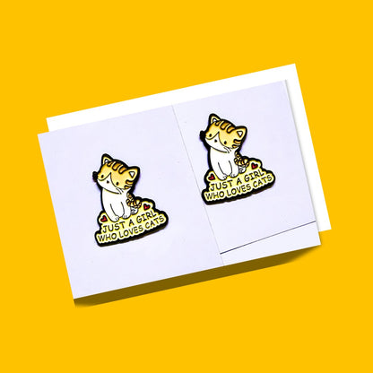 Cat Love themed enamel pins from Wags4Whiskers Pet Supplies Store in India